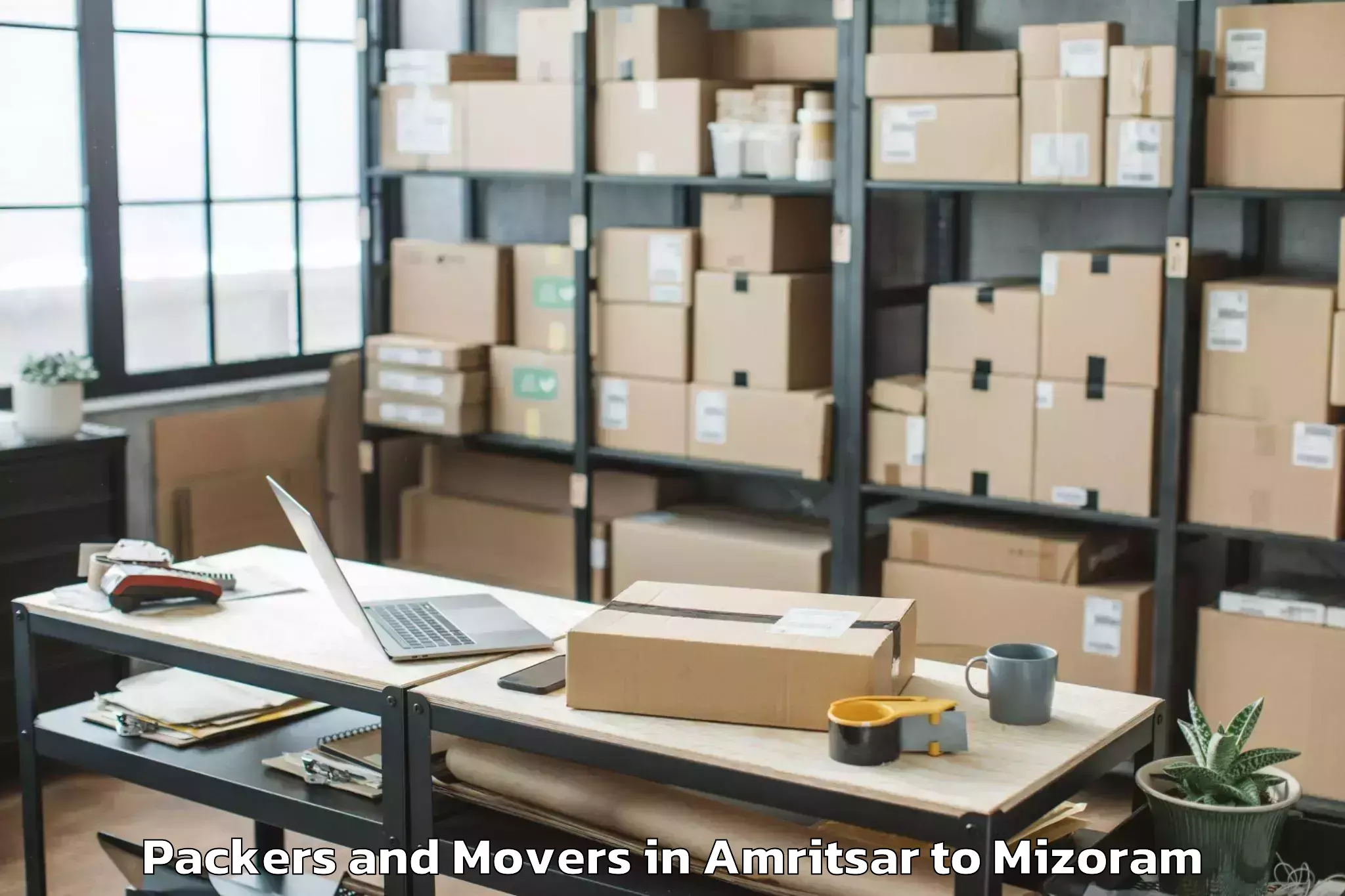 Reliable Amritsar to Darlawn Packers And Movers